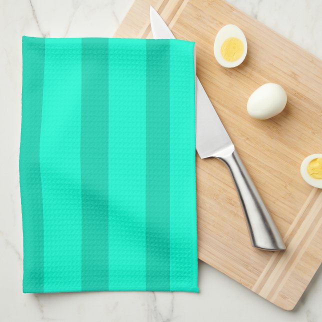Sage Green Stripes  Kitchen Towel (Quarter Fold)