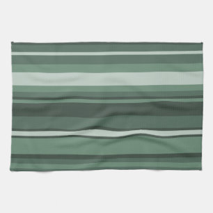 Sage green stripes kitchen towel