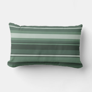 Sage green stripes lumbar pillow