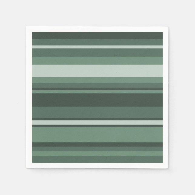Sage green stripes napkins (Front)