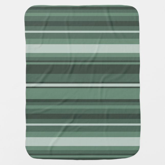 Sage green stripes receiving blanket (Front)