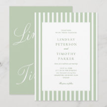 Sage Green Stripes Summer Classic Wedding