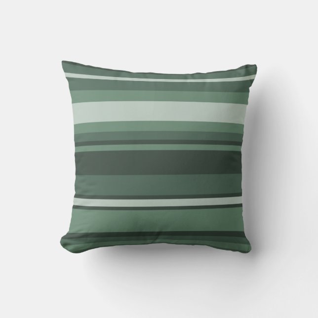 Sage green stripes throw pillow (Front)