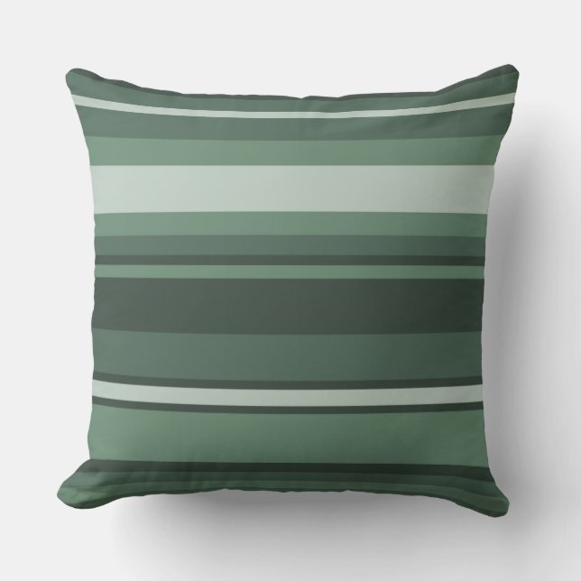 Sage green stripes throw pillow (Front)