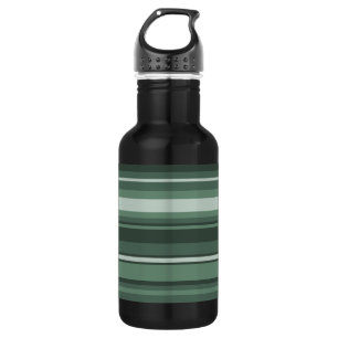 Sage green stripes water bottle