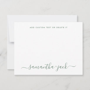 Sage Green Stylish Script Elegant Minimalist Note Card