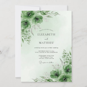 Sage Green Sublime Botanical Wedding Invitation