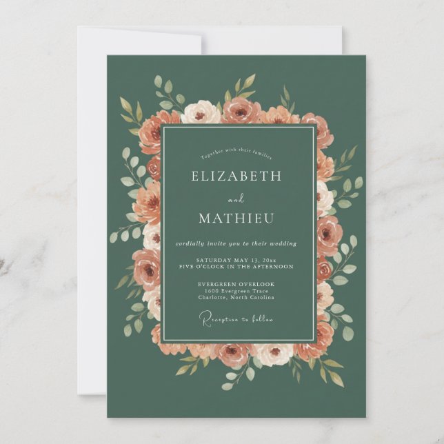 Sage Green Sublime Woodland Wedding Invitation (Front)