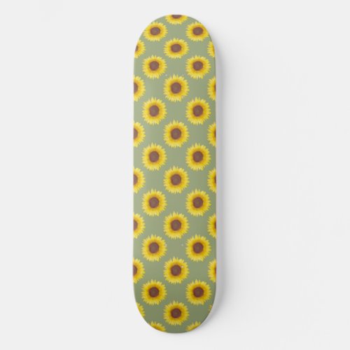 Sage Green Sunflower Skateboard