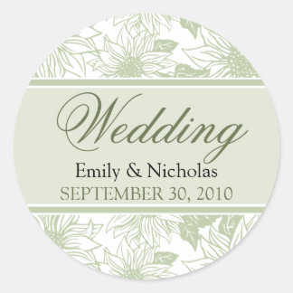 Sage Green Sunflowers Wedding Invitation Seal