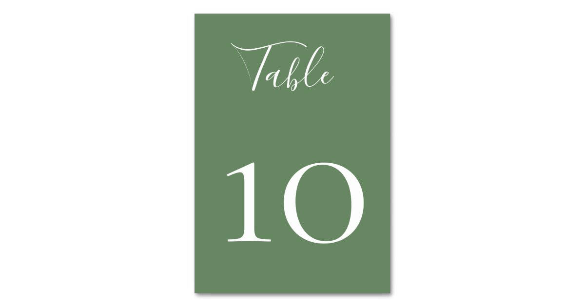 Sage Green Table Number Card Zazzle sage-green-table-number-card-zazzle