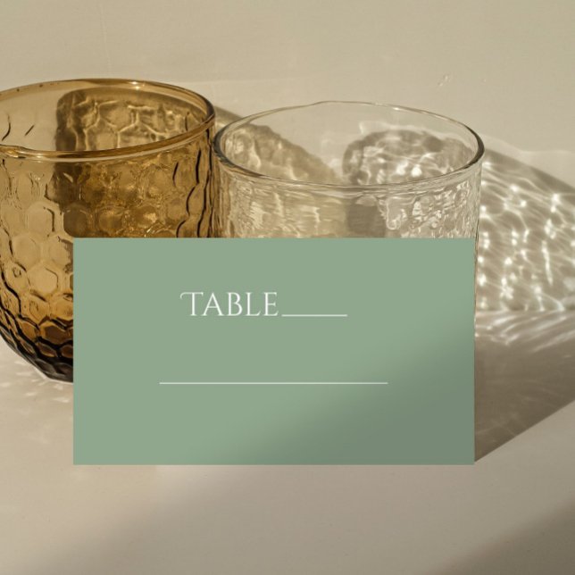 Sage Green Table Number Place Escort Card (Creator Uploaded)