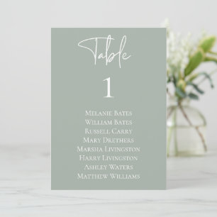 Sage Green Table Seating Card