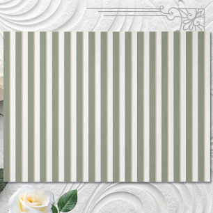 Sage Green Tan White Stripe Tissue Paper