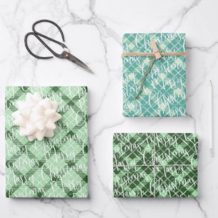 Sage Green tartan plaid Wrapping Paper Sheets