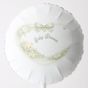 Sage Green Teddy Bear Baby Shower Balloon