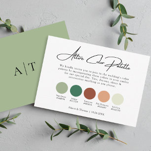 Sage Green Terracotta Wedding Color Palette Attire Enclosure Card