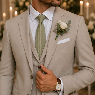 Sage Green Textured Neck Tie