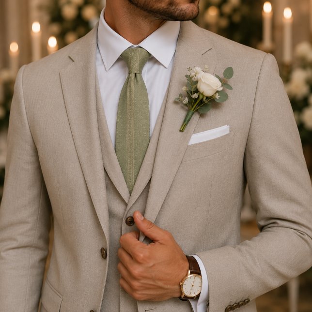 Sage Green Textured Neck Tie (Creator Uploaded)