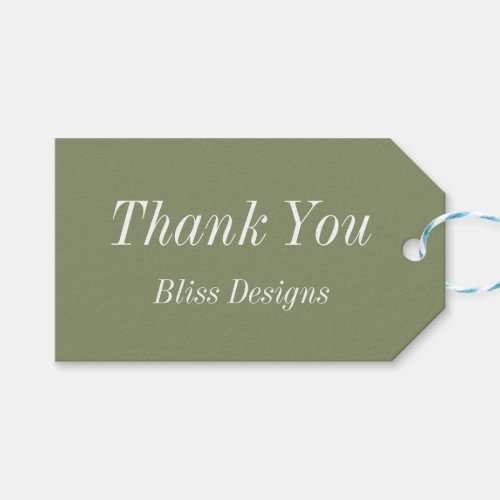 Sage Green Thank You Business Simple Gift Tags