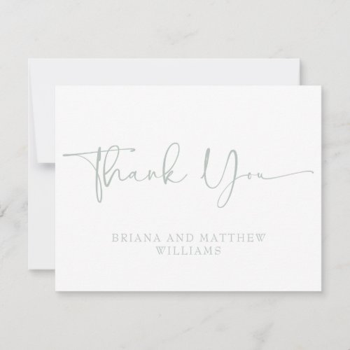 Sage Green Thank You Card