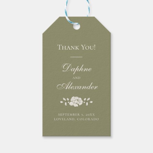 Sage Green Thank You Gift Tag