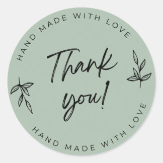 Sage Green Thank You Stickers