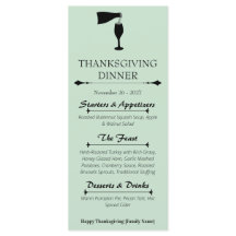Sage Green Thanksgiving Dinner Menu Card