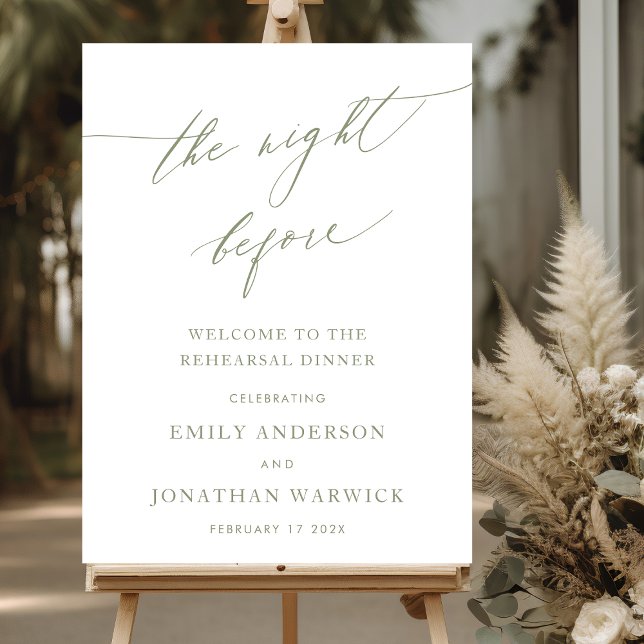 Sage Green THE NIGHT BEFORE Rehearsal Dinner Poster (Creator Uploaded)