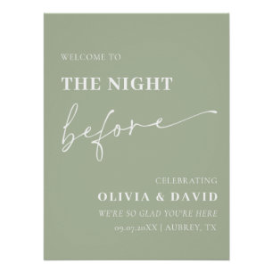 Sage Green The Night Before Rehearsal Dinner Sign