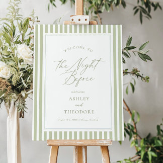 Sage Green The Night Before Welcome Sign