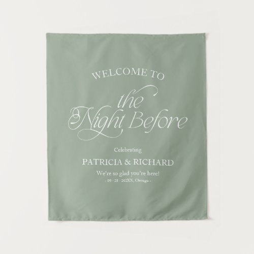 Sage Green The Night Before Welcome Sign Tapes Tapestry