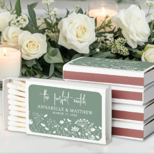 Sage Green The Perfect Match Floral Wedding Favor