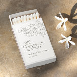 Sage Green The Perfect Match Floral Wedding Favor<br><div class="desc">Elegant delicate hand drawn flower illustration and modern script typography details, in dark sage green and white color, simple and romantic. Great the perfect match wedding favor matchbox for modern rustic wedding, country garden wedding, and simple boho wedding in summer and winter. Fully customizable with any colors to match your...</div>