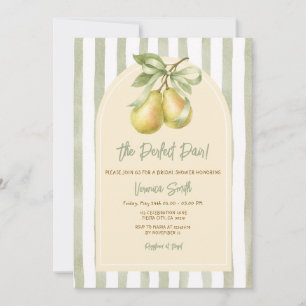 Sage Green The Perfect Pair Pear Bridal Shower Invitation