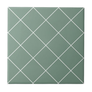 Sage Green Thin Diamond Grid Tile