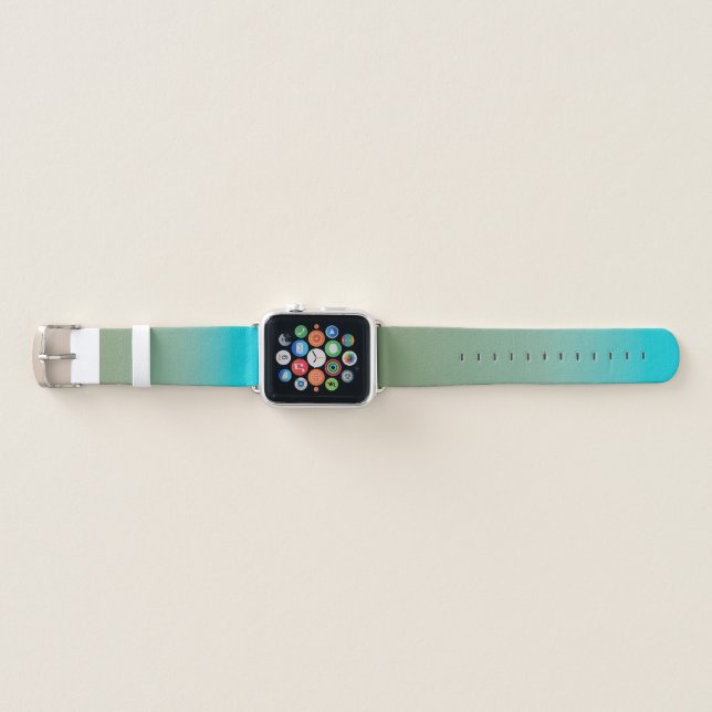 Sage Green to Aqua Fade Apple Watch Band (Front)