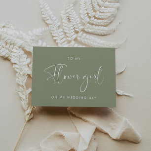 Sage green To my Flower girl wedding day card