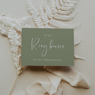 Sage green To my Ring bearer wedding day card