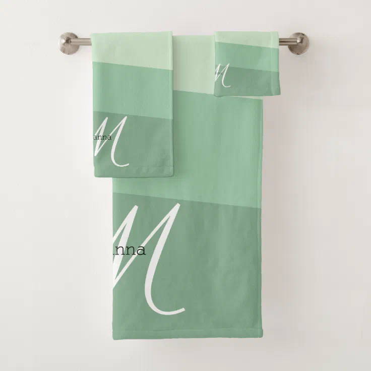 Sage Green Tones Geometric Pattern Bath Towel Set Zazzle