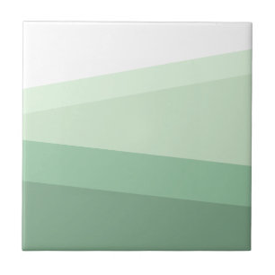 Sage Green Tones Geometric Pattern Ceramic Tile