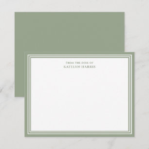 Sage Green Triple Border From The Desk Of Flat Note Card