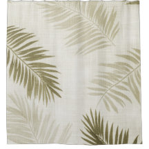 Sage Green Tropical Bohemian Shower Curtain