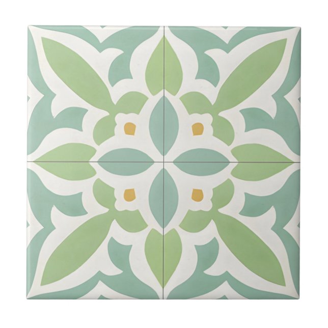 sage green turquoise texture tiles (Front)