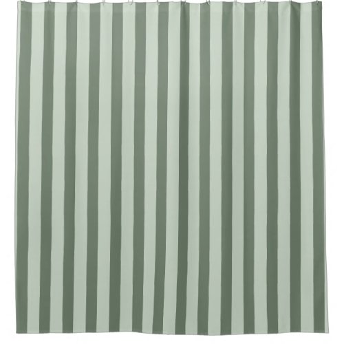 Sage Green two tone striped Shower Curtain