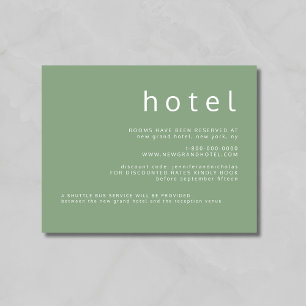 Sage Green Typography Wedding Accommodations Enclosure Card