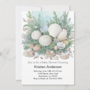 Sage Green Under the Sea Adventure Baby Shower Invitation