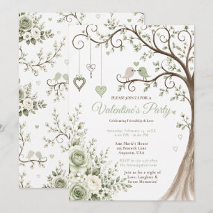 Sage Green Valentine’s Party Invitation