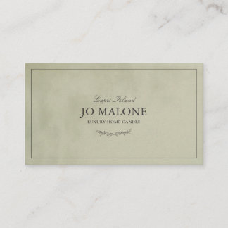 Sage Green Velvet Texture Elegant Company Business Card