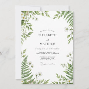 Sage Green Verdant Forest Wedding Invitation